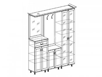 Прихожая Янна ЯН-28 правая (с карнизом) (Раус) в Асбесте - asbest.mebel-e96.ru