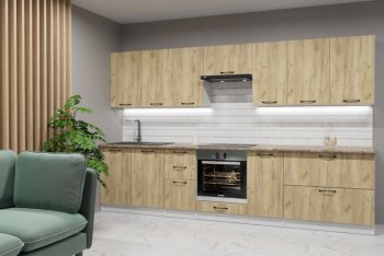 Кухонный гарнитур Янтарь 3000 мм (Герда) в Асбесте - asbest.mebel-e96.ru
